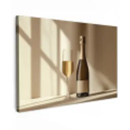 Champagne - Beige - Schaduw - Bubbels Tuinposter op houten frame 2 cm dik klein -3d