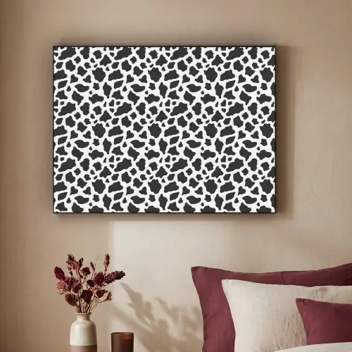 Koe - Vlekken - Patroon - Zwart Textielframe zwart klein 947 -sfeer1