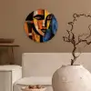 Abstract - Portret - Kleurvakken Wandcirkel kunststof plaat 5mm dik klein -sfeer1