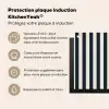 Verticale strepen - Blauw - Crème Inductie beschermer vinyl 3mm middel 274 -zzzzzzusp-haakje_FR