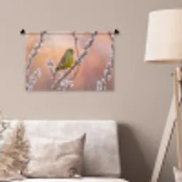 Groenling - Katjes - Lente - Natuur - Zacht Wandkleed katoen klein -sfeer4