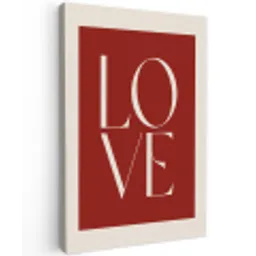 Love - Rood - Minimalistisch Tuinposter op houten frame 2 cm dik klein -3d