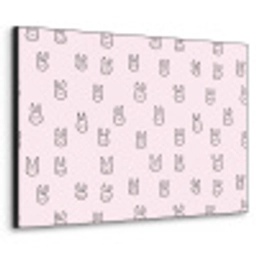 Konijnen - Minimalistisch - Roze Textielframe zwart klein 947 -3d
