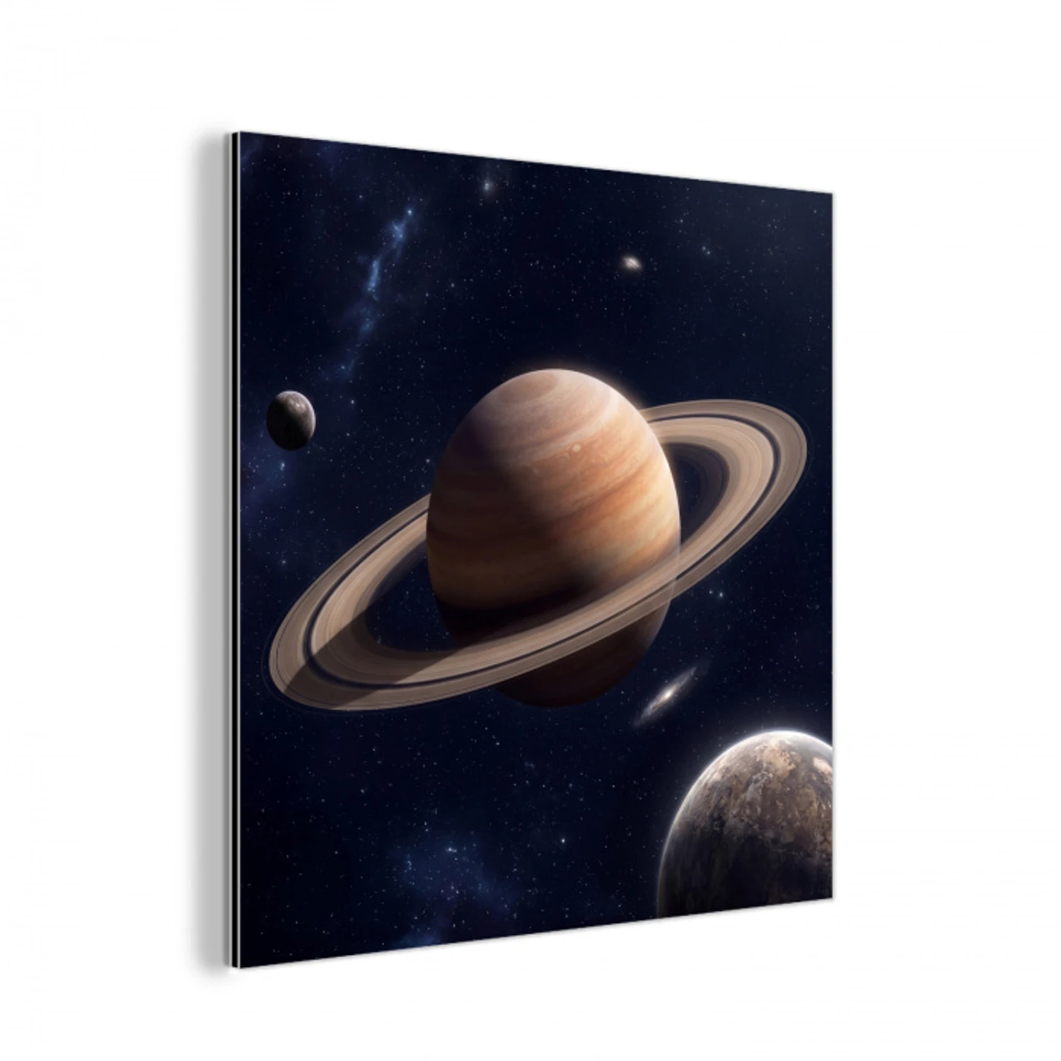 Planeten - Saturnus - Ruimte aluminium wit klein -3d