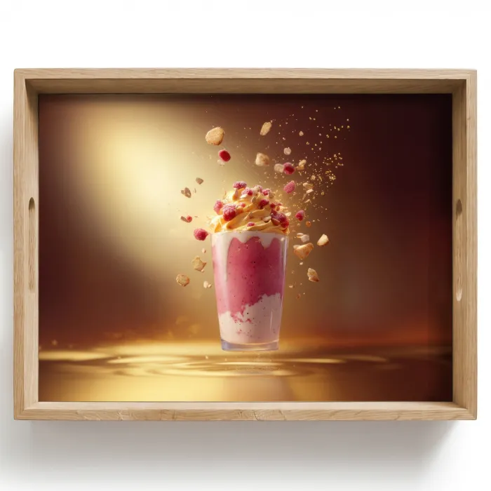 Framboos - Smoothie - Drinken - Roze Dienblad Rechthoek middel -z3d_shopping