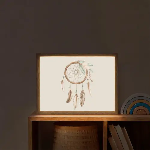 Dromenvanger - Bohemian - Boho - Pastel kleuren Light Box met batterij (Wandlamp kind) middel -sfeer1_kind