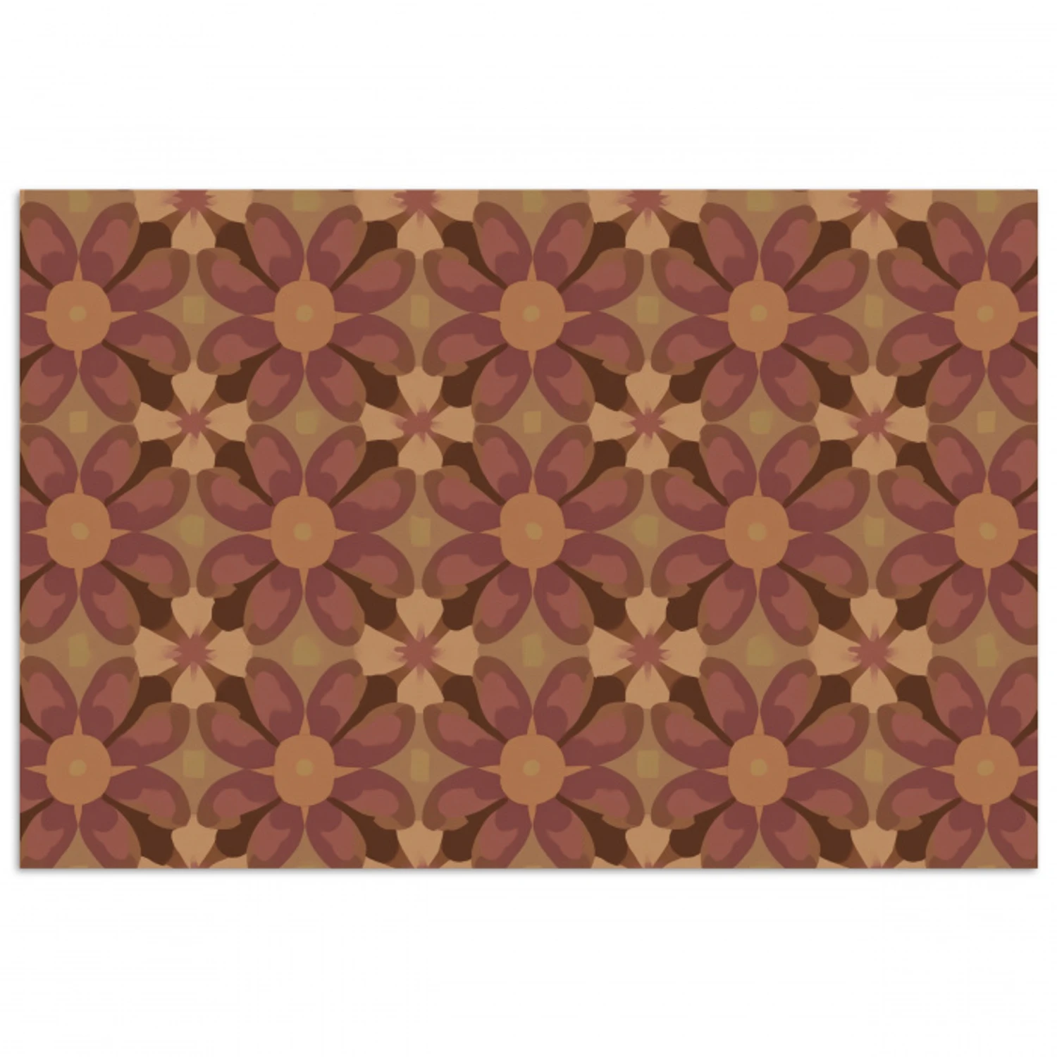 Retro - Bloemen - Bruin poster papier klein 62 -3d