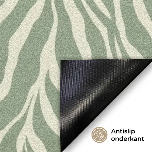 Zebra - Motief - Groen Deurmat klein 898 -antislip_NL
