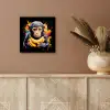 Aap - Graffiti - Kleurrijk - Bananen - Modern aluminium wit klein -sfeer4