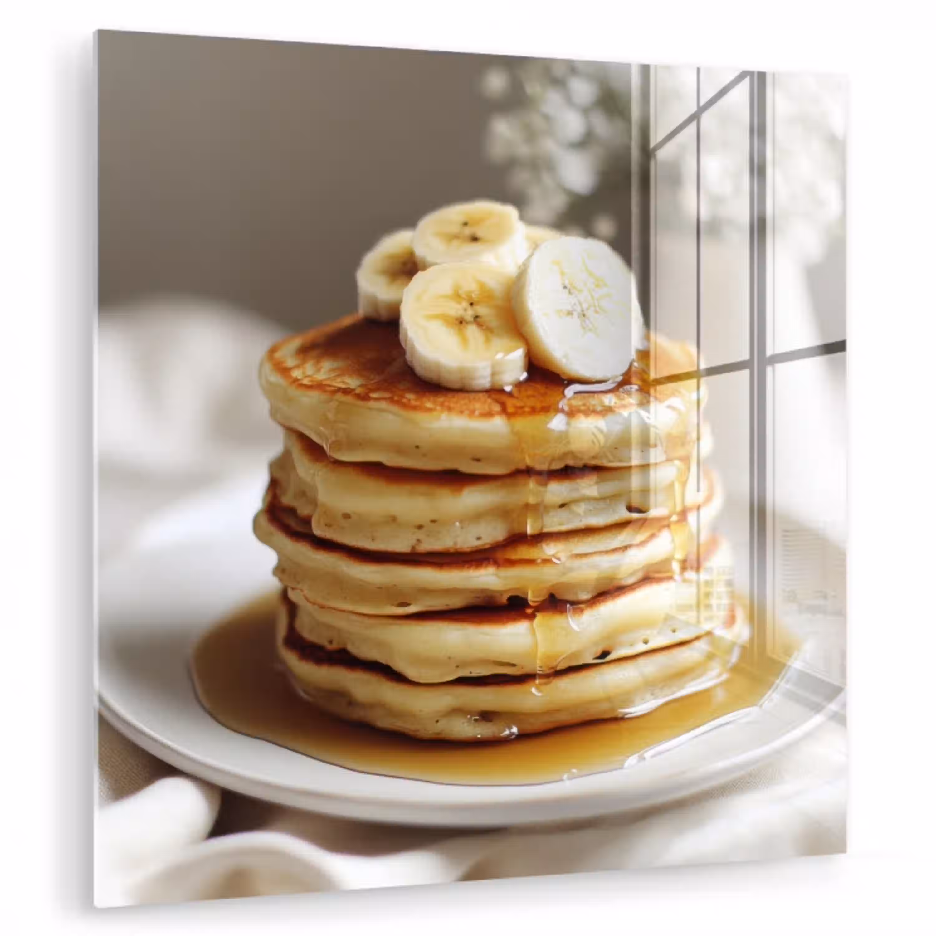 Pannenkoeken - Banaan - Siroop - Wit - Beige plexiglas 5mm klein -zzzproduct_nieuw