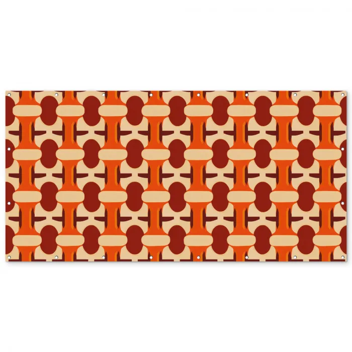 Geometrisch - Retro - Oranje Balkonbeschermer Duitsland klein 596 -zz_3d