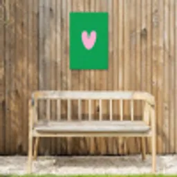 Groen - Hart - Minimalistisch - Valentijn Tuinposter op houten frame 2 cm dik klein -sfeer4