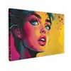 Close-up - Vrouwengezicht - Stippen - Geel canvas 2cm klein -z3d