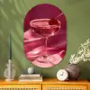 Cocktail - Pink - Luxe Wandcirkel Ovaal Glas middel -sfeer2