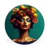 Vrouw - Hoodtooi - Tropisch - Fruit - Druiven Wandcirkel aluminium klein -3d