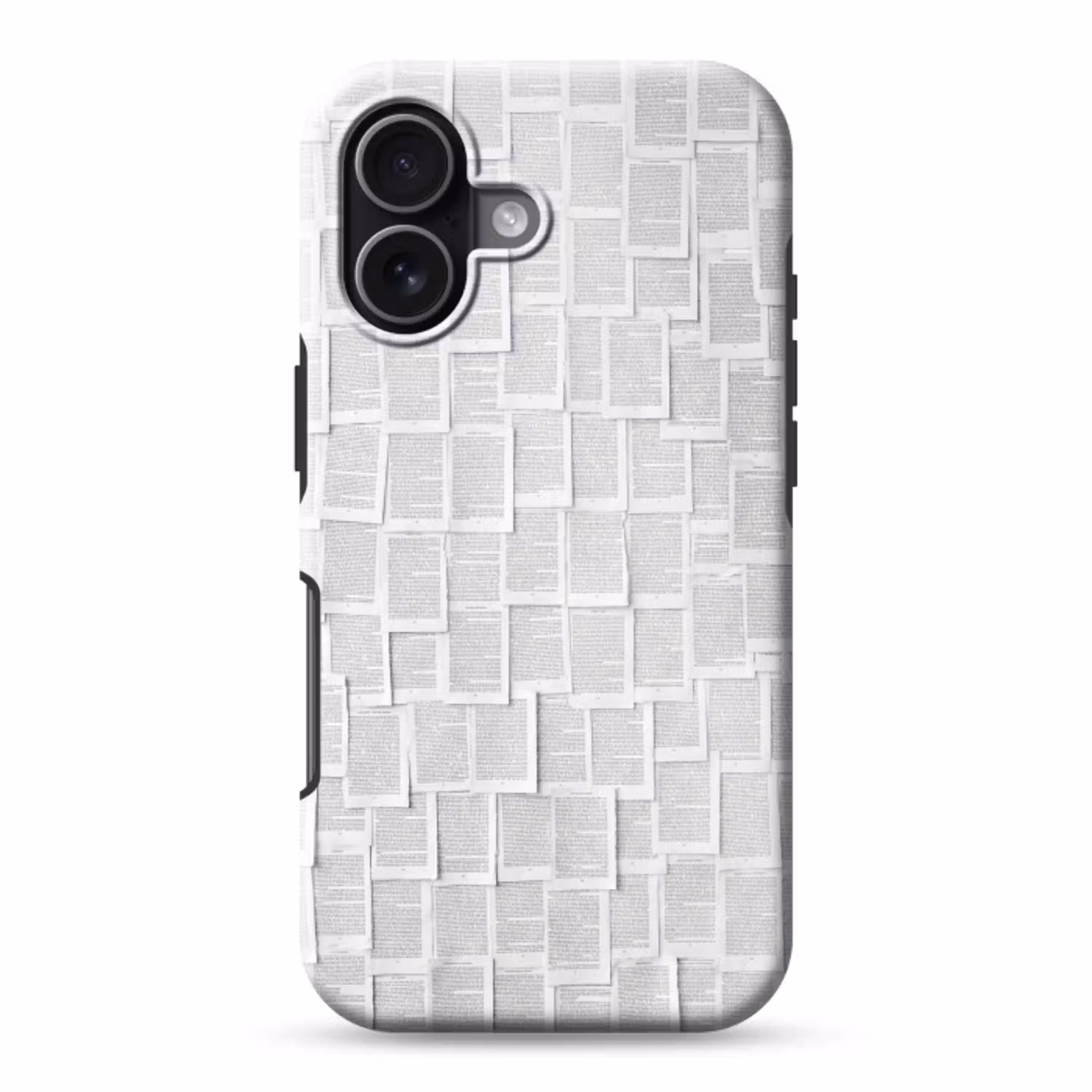 Papier - Overlappend - Textuur - Modern - Wit Toughcase MagSafe Apple iPhone 17 klein -3d