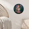 Vrouw - Portret - Kroon Wandcirkel behangsticker klein -sfeer4