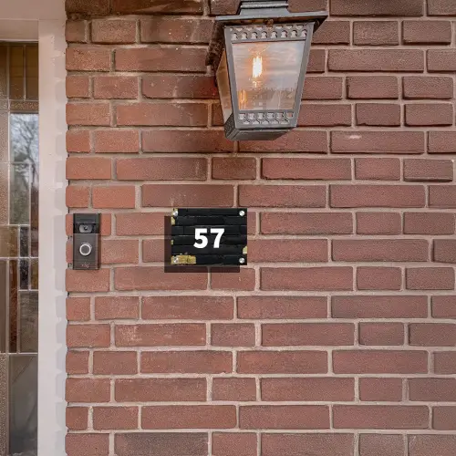 Stenen goud zwart - Traditioneel Naambord Rechthoek middel -sfeer7-rechthoek-S