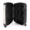 Abstract - Roze/Wit Bloemenpatroon NBS - Handbagage koffer - Kinderen Unisex middel -binnenkant