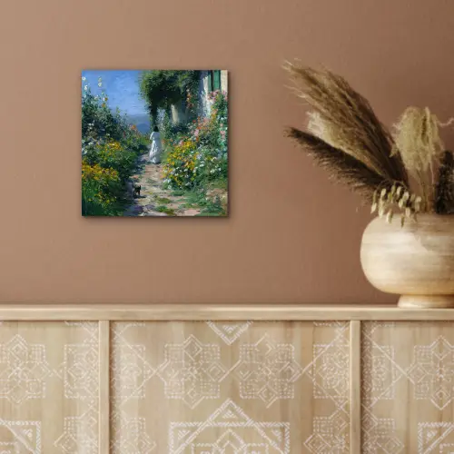 Kat - Vrouw - Bloemen - Huis aluminium wit klein -sfeer4