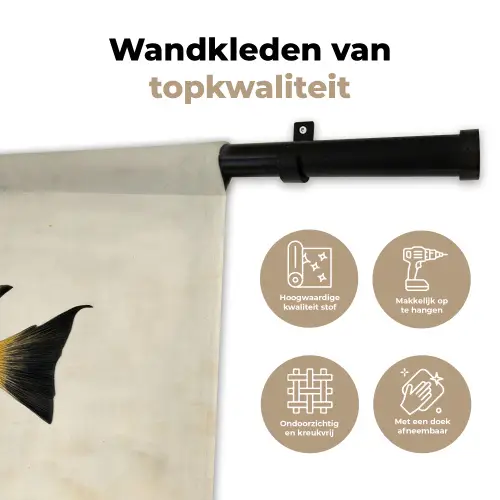 Geel - Vis - Strepen - Tropisch Wandkleed katoen klein -sfeer2