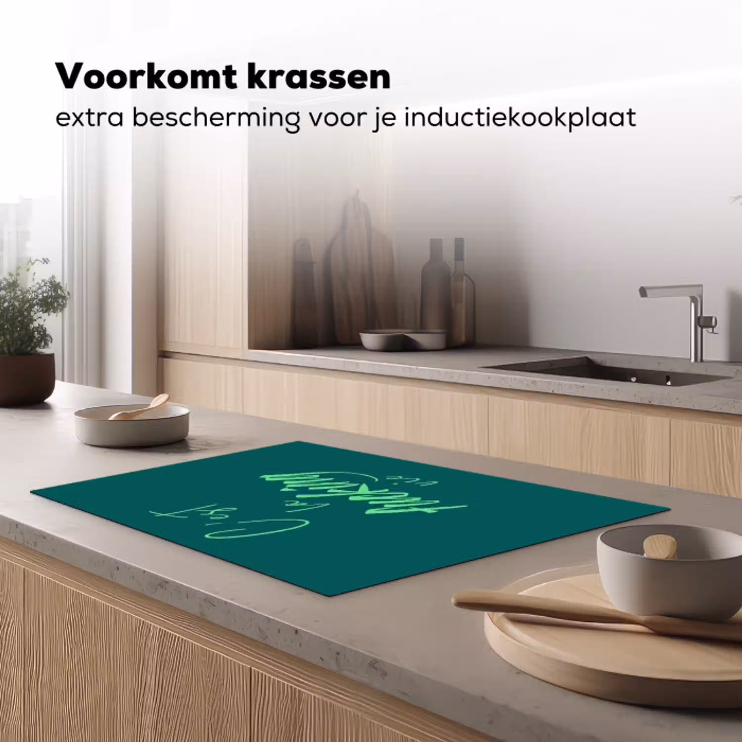 c'est la fucking vie - Groen - Handgeschreven Inductie beschermer vinyl 3mm klein -sfeer1