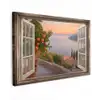 Doorkijk - Uitzicht - Meer - Landschap Tuinposter op houten frame 2 cm dik klein -3d