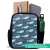 Walvis met golven patroon blauw Rugzak - Zwart middel -inhoud_NL