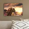 Schotse hooglander - Zon - Horizon - Koe - Dieren canvas 2cm klein -sfeer3