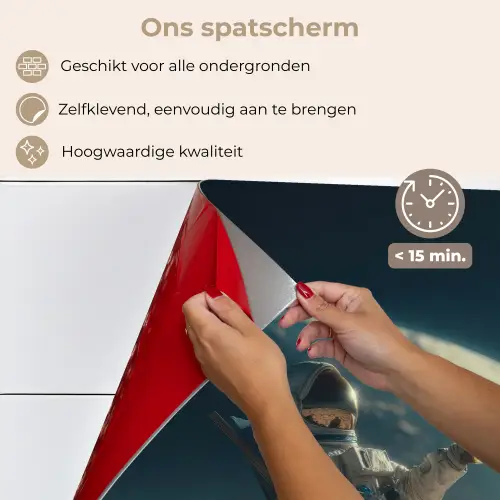 Astronaut - Kat - Glas - Stoel keuken achterwand spatscherm klein -spatscherm_NL