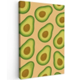 Avocado - Patroon - Groen - Pit Tuinposter op houten frame 2 cm dik middel -3d
