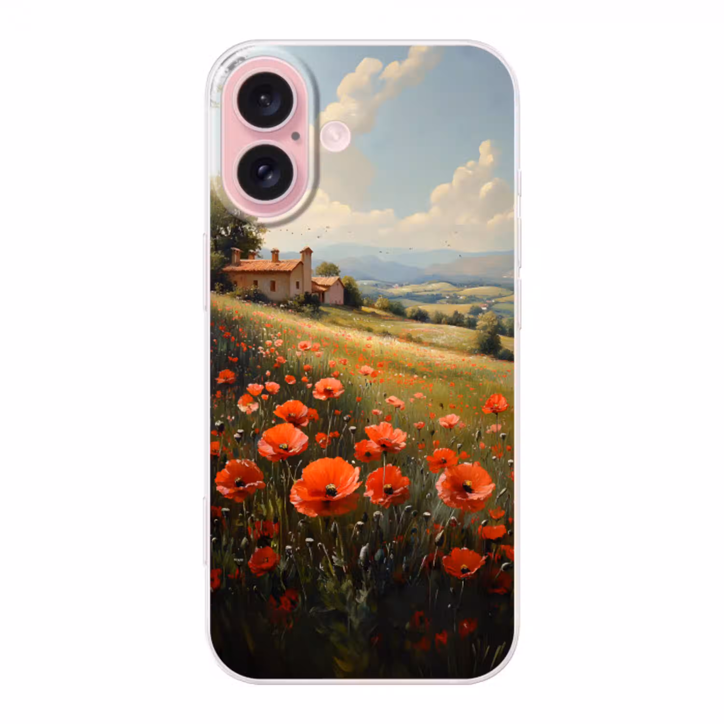 Klaprozen - Rood - Heuvels - Landschap Apple iPhone 16 klein -3d