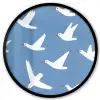Vogels - Wit - Patroon Fotolijst rond zonder passe partout klein -3d