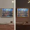 Grachten Amsterdam - Huizen - Stad - Kleurrijk Light Box met batterij (Wandlamp) middel -sfeer3