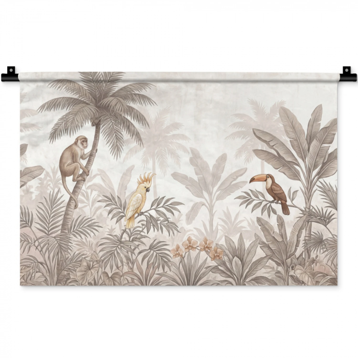 Jungle - Dieren - Palmbomen Wandkleed katoen klein -zz3d