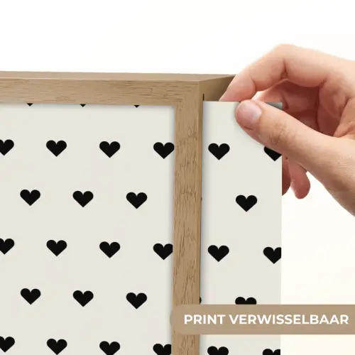 Valentijn - Hart - Wit - Zwart Light Box met batterij (Wandlamp) middel 907 -USP_websiteprintNL