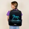 Futuristisch galopperend paard Rugzak - Zwart middel -sfeer5