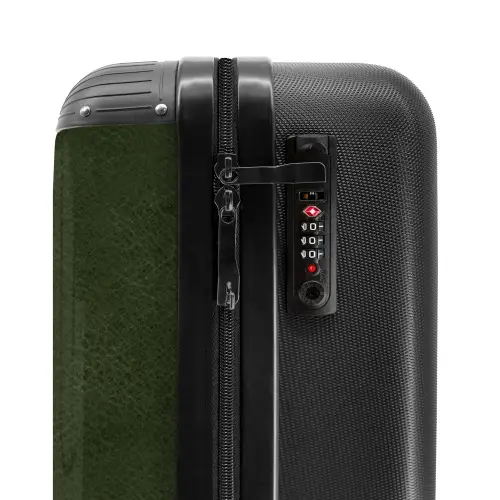 Lederen look diep groen NBS - Handbagage koffer - Volwassenen Unisex middel -slot