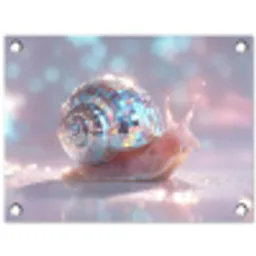 Slak - Disco - Mozaïek - Blauw tuinposter los doek klein -3d