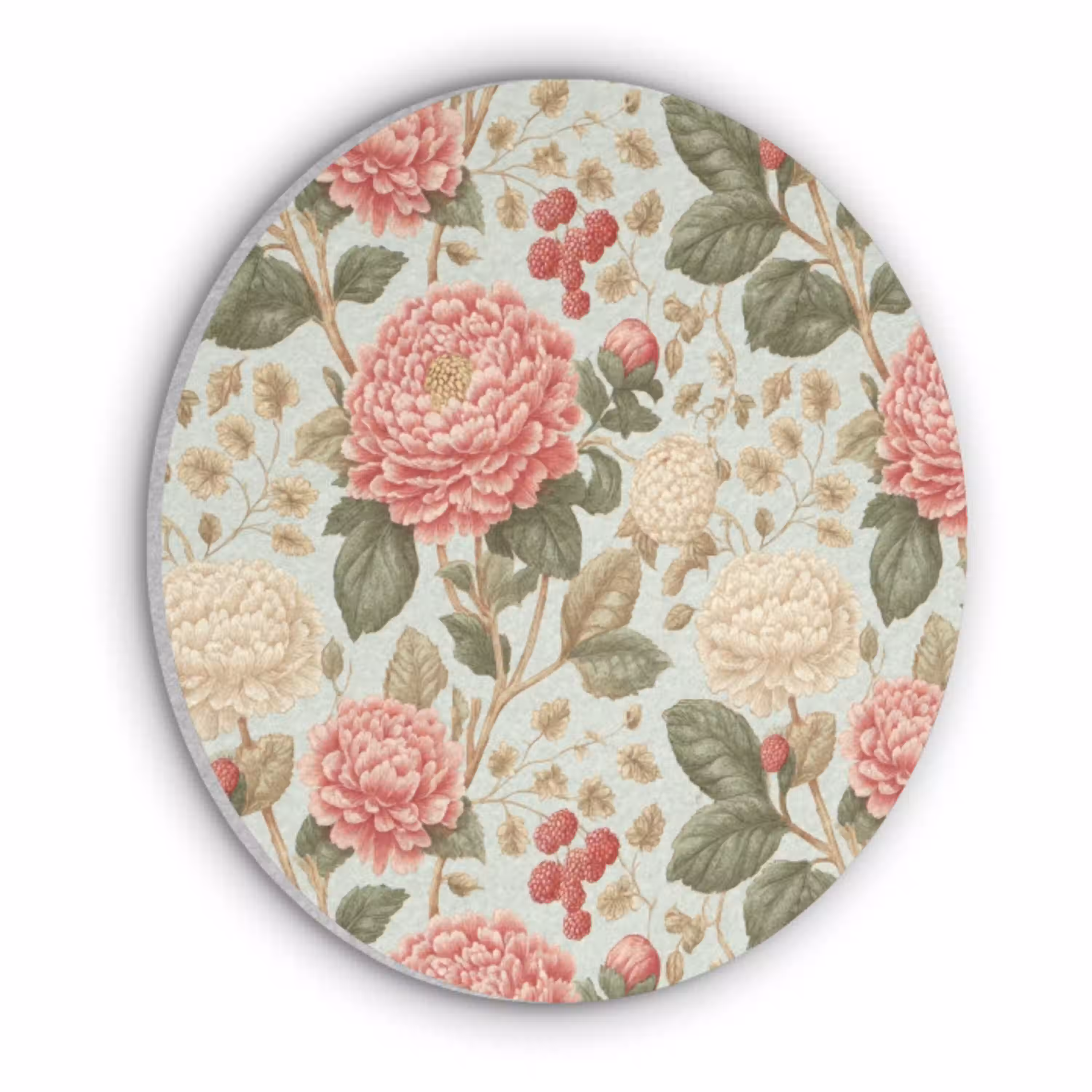 Klassiek - Botanisch - Veelkleurig Akoestische PET Vilt - Rond klein 838 -3d