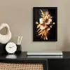Bloemen - Goud - Graffiti - Zwart - Abstract fotolijst zwart zonder passe partout klein -sfeer1