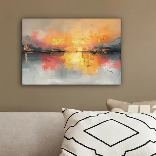 Modern - Abstract - Goud - Roze canvas 2cm klein -sfeer3