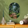 Pad - Bomen - Schaduw - Wandcirkel Ovaal Forex klein -sfeer2