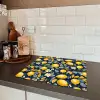 Citroenen - Bloemen - Bladeren - Blauw Inductie beschermer vinyl 3mm middel 274 -sfeer3