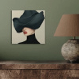 Vrouw - Groen - Hoed aluminium wit klein -sfeer2