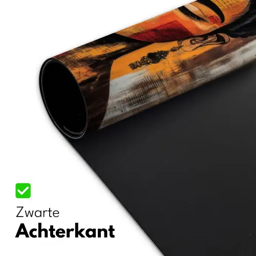 Portret - Vrouw - Bloemen Muismat XXL klein -sfeer2