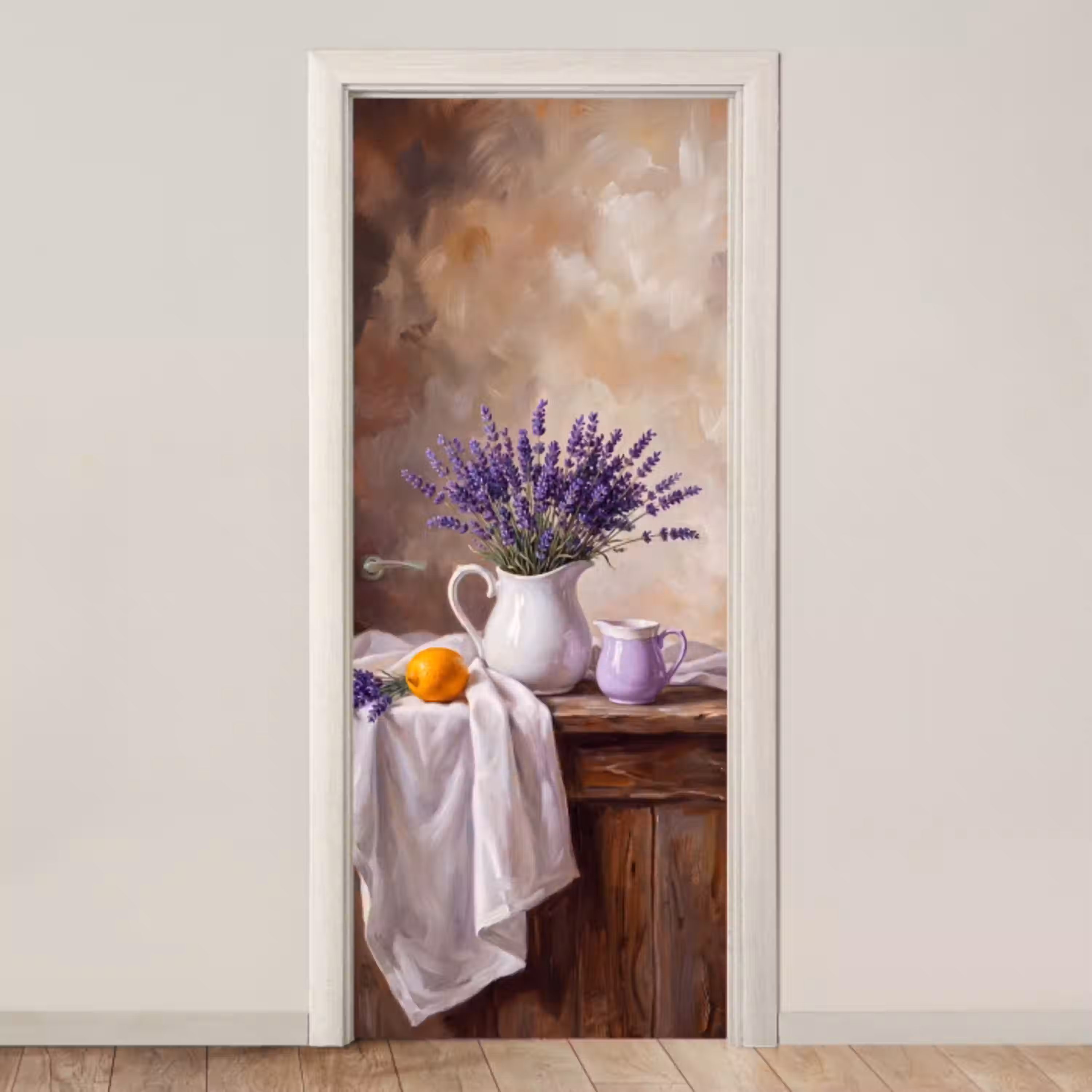 Bloemen - Stilleven - Paars deurposter klein -3d_beige