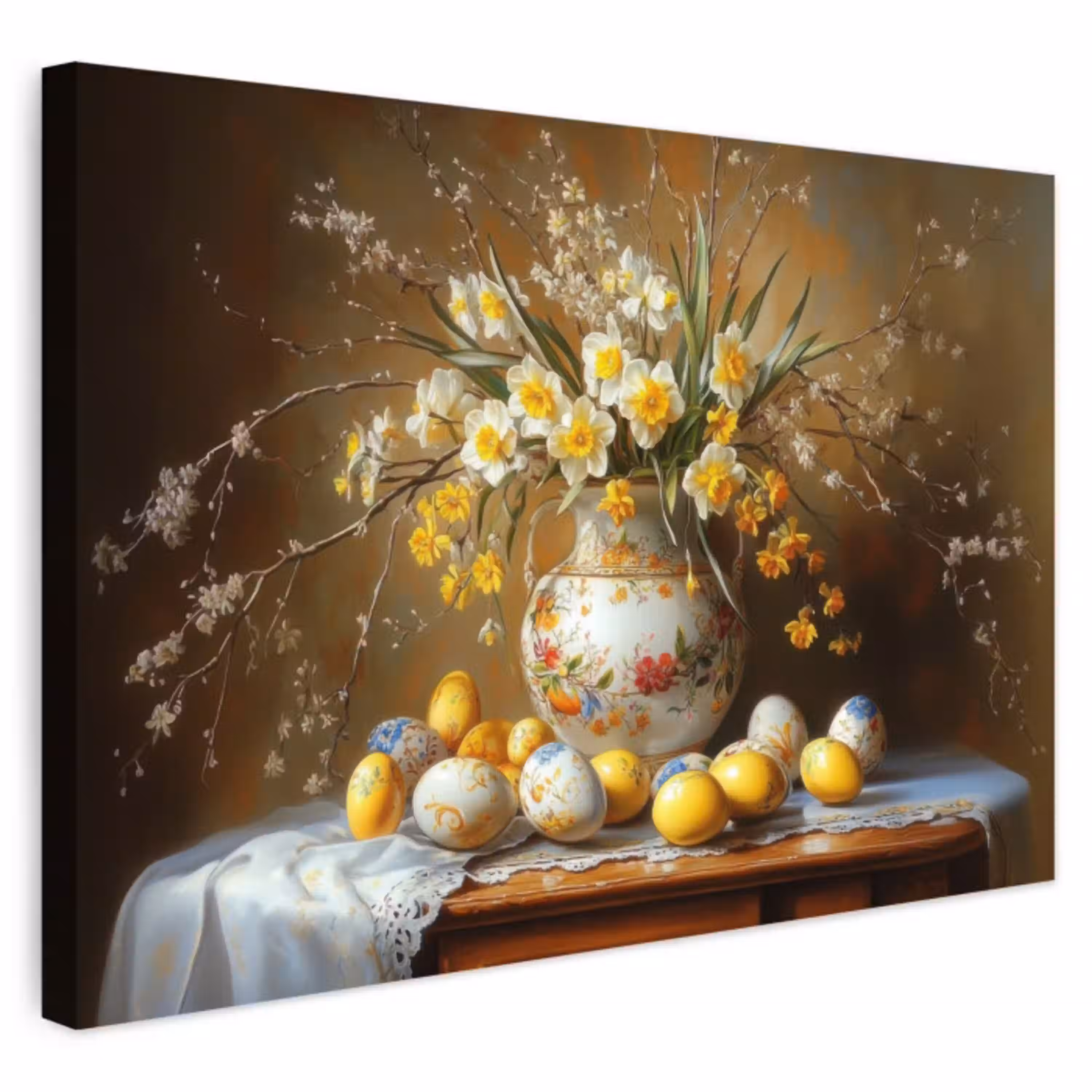 Paaseieren - Stilleven - Vaas Tuinposter op houten frame 2 cm dik klein -3d