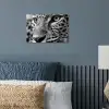 Luipaard - Zwart - Wit - Oog poster papier klein -sfeer2