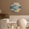 Berg - Rivier - Zonsondergang Akoestische PET Vilt - Rond klein -sfeer1